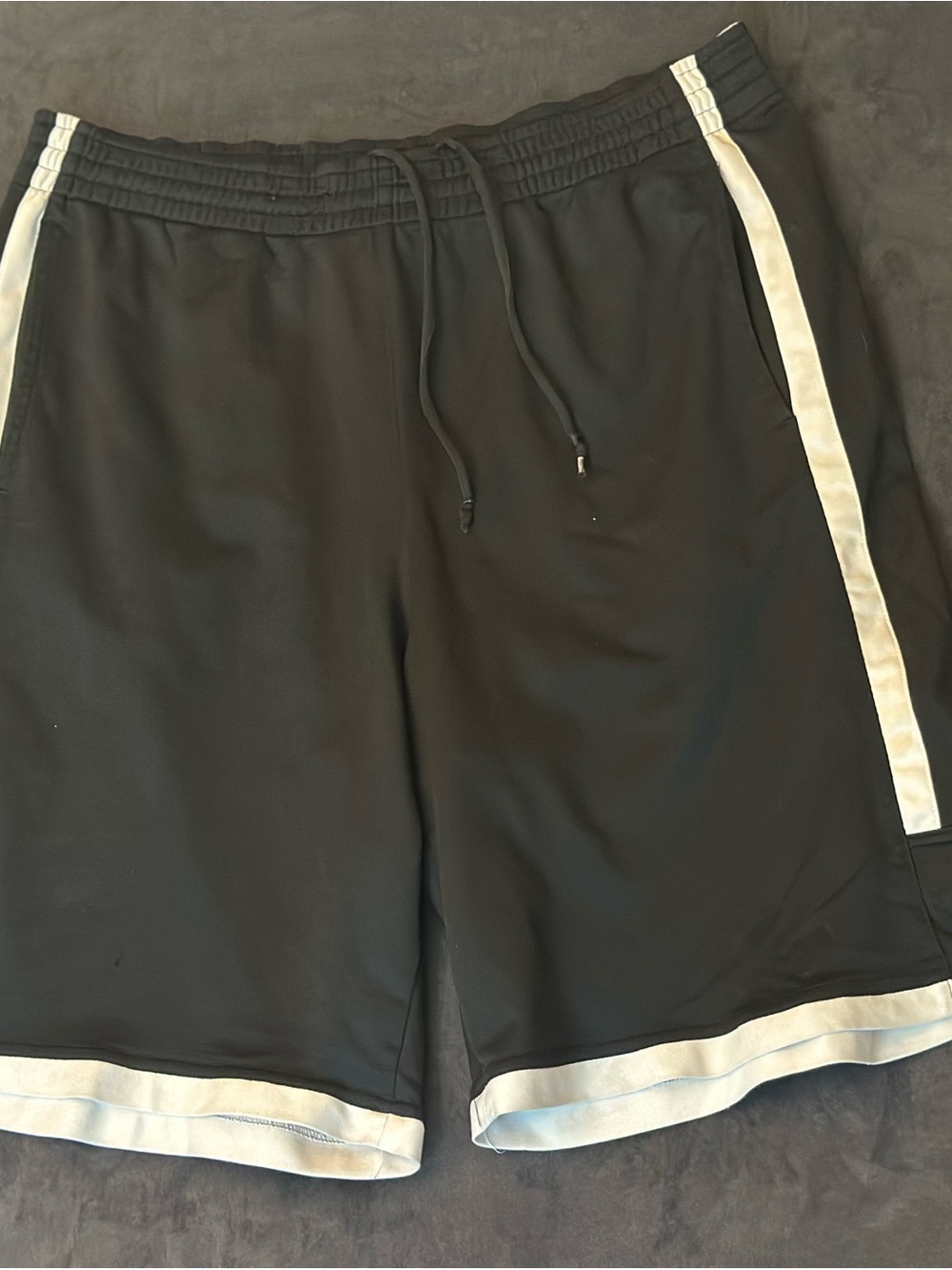 Nike Black Athletic Shorts with White Stripes